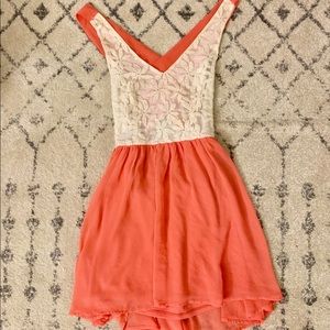 Peach and Lace Summer Dress